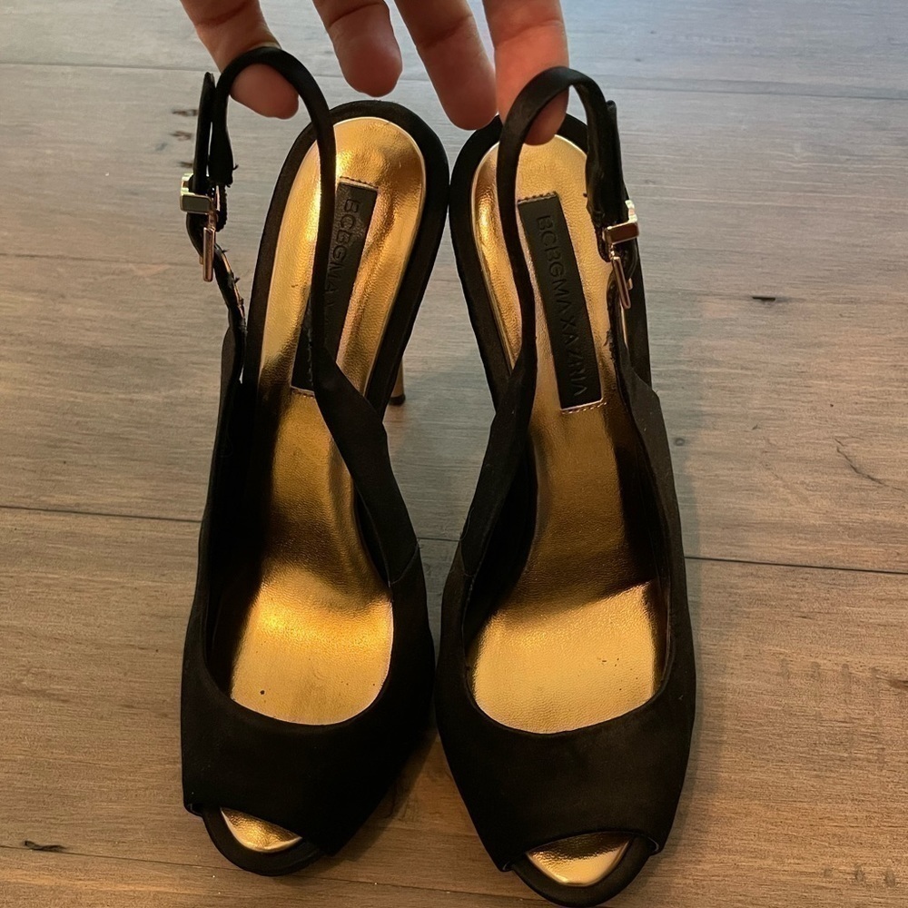 Bcbgmaxazria MA Peyton Peep Toe Platform Sandal Black - Picture 7 of 16